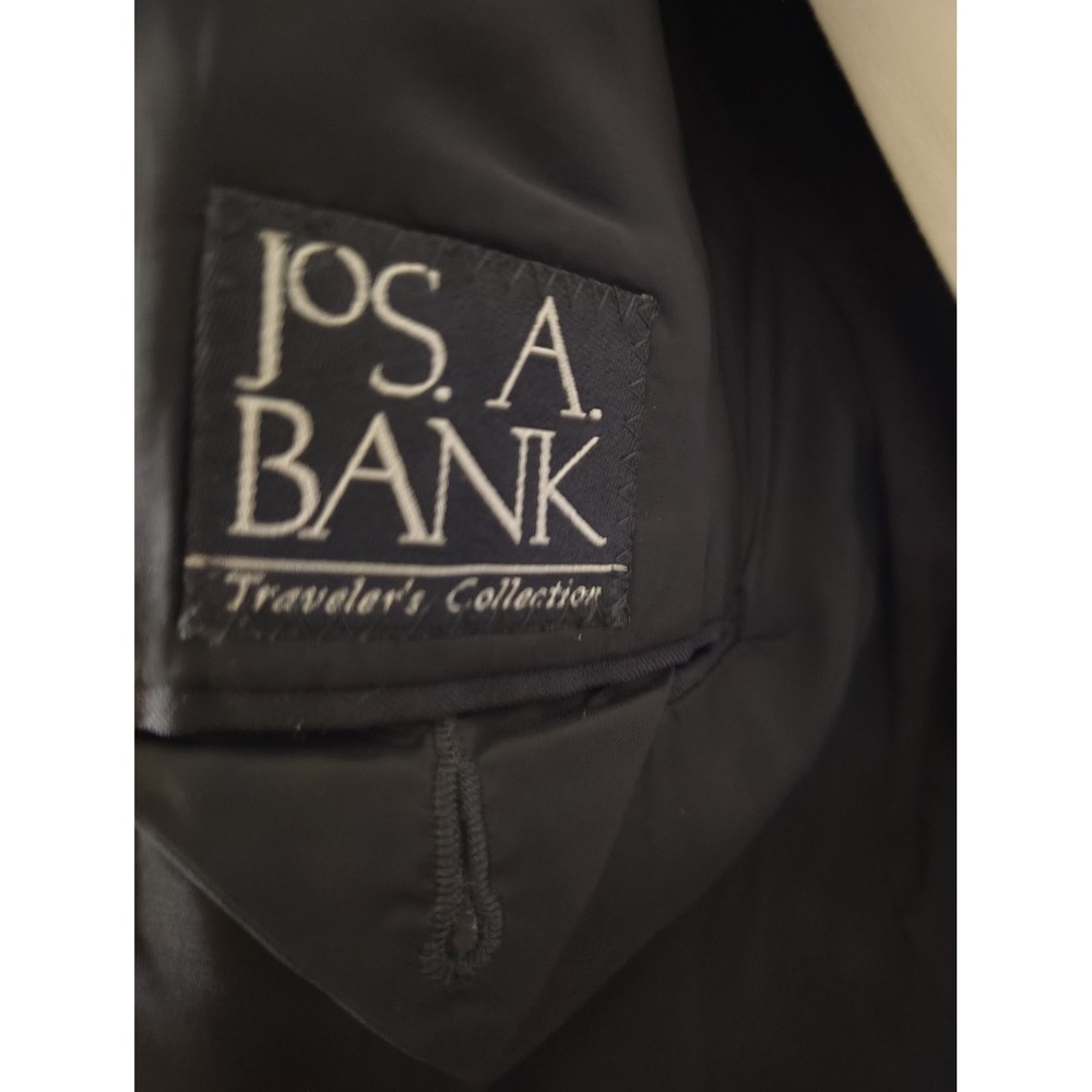 Jos. A. Bank Traveler's Collection Navy Blue 100% Wool Blazer Sport Coat 48R - Picture 2 of 8